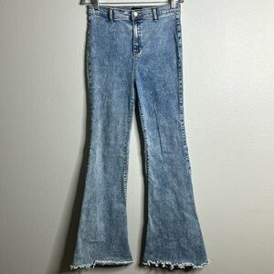 Poison Mushroom high rise flare stretchy jeans